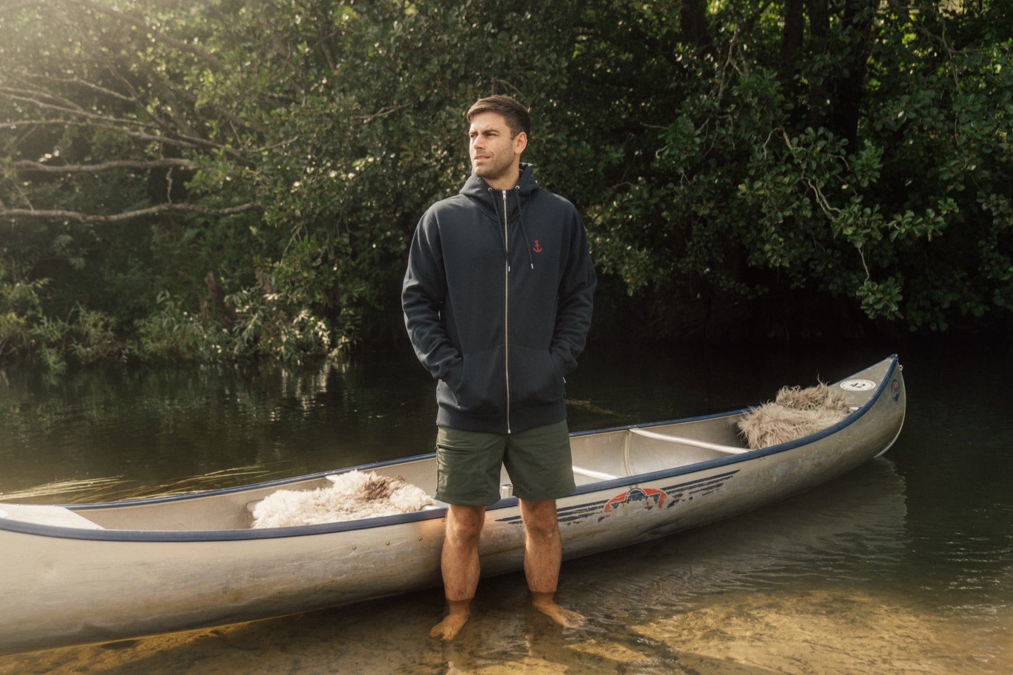 LAKOR Save The Mermaids Back Zip Hoodie Sweatshirt Blueberry