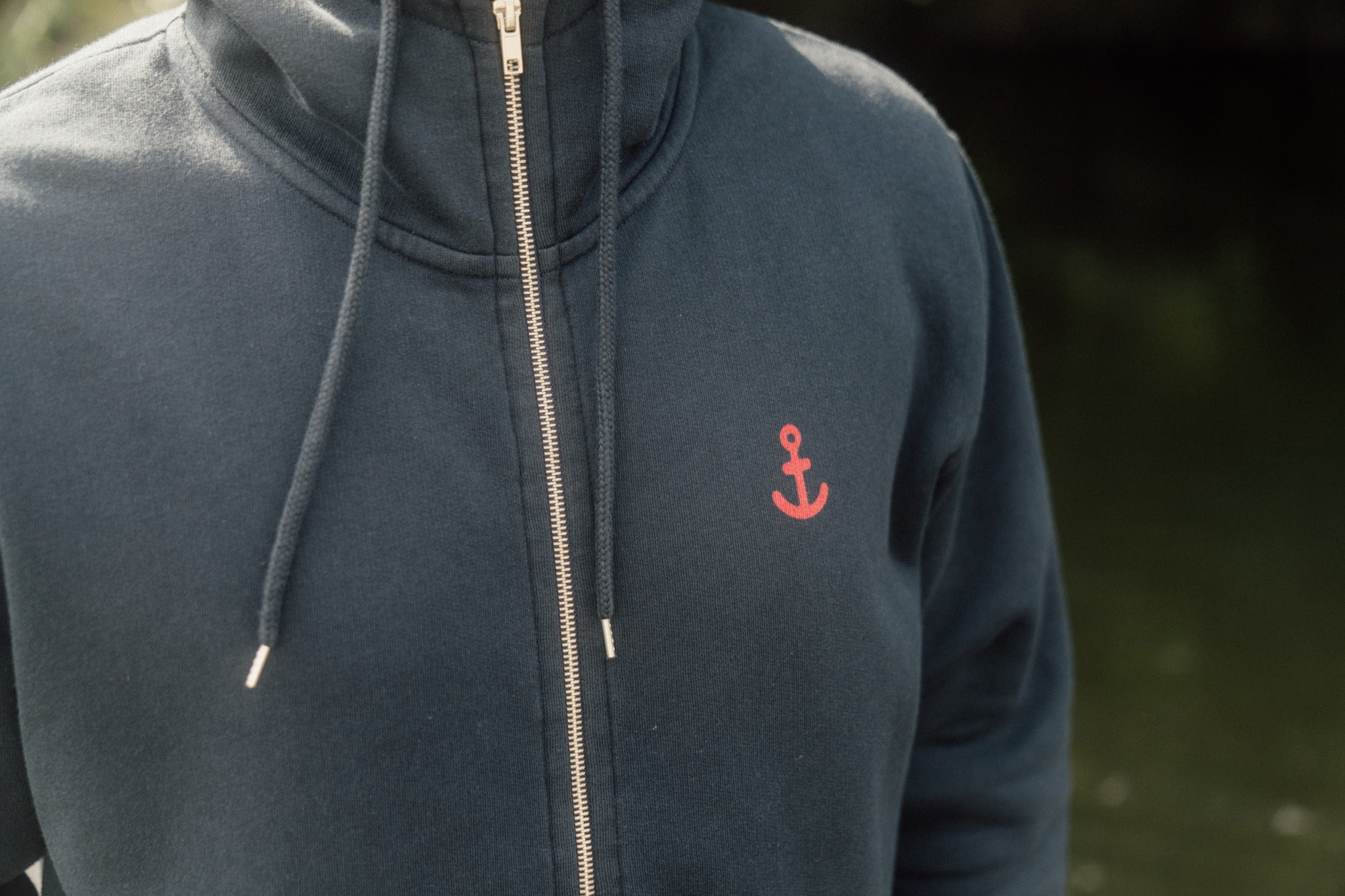 LAKOR Save The Mermaids Back Zip Hoodie Sweatshirt Blueberry