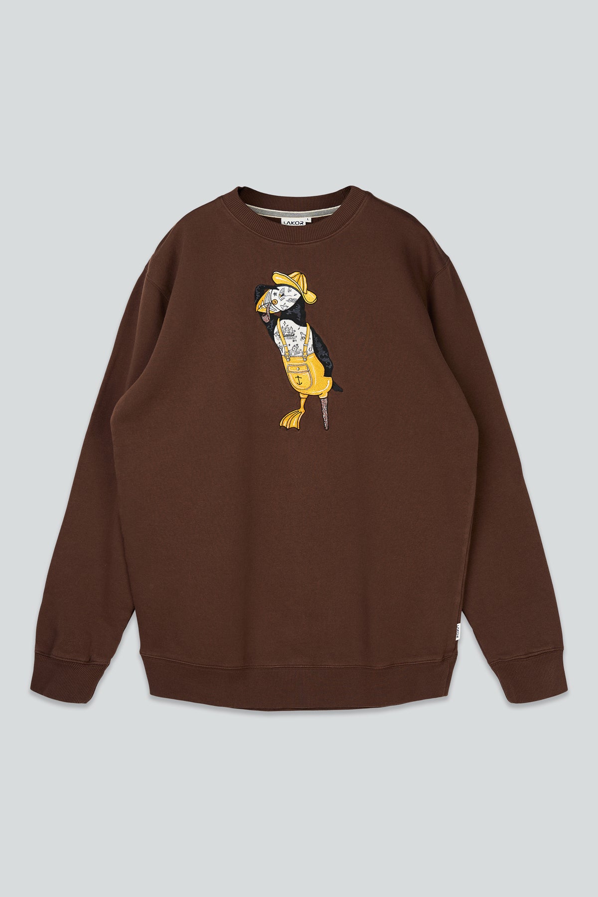 LAKOR Sea Parrot Seaman Crewneck Sweatshirt Chicory Coffee