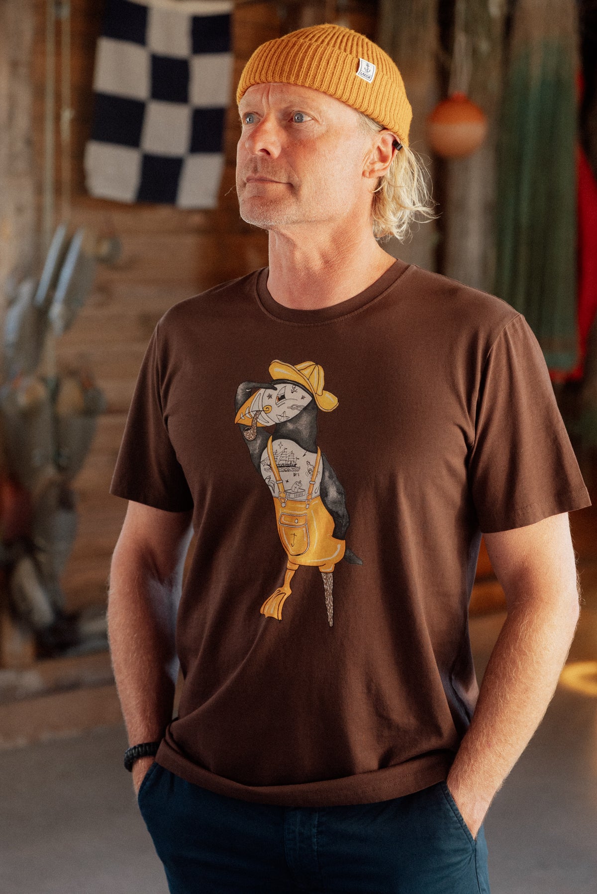 LAKOR Sea Parrot Seaman T-shirt T-Shirt Chicory Coffee