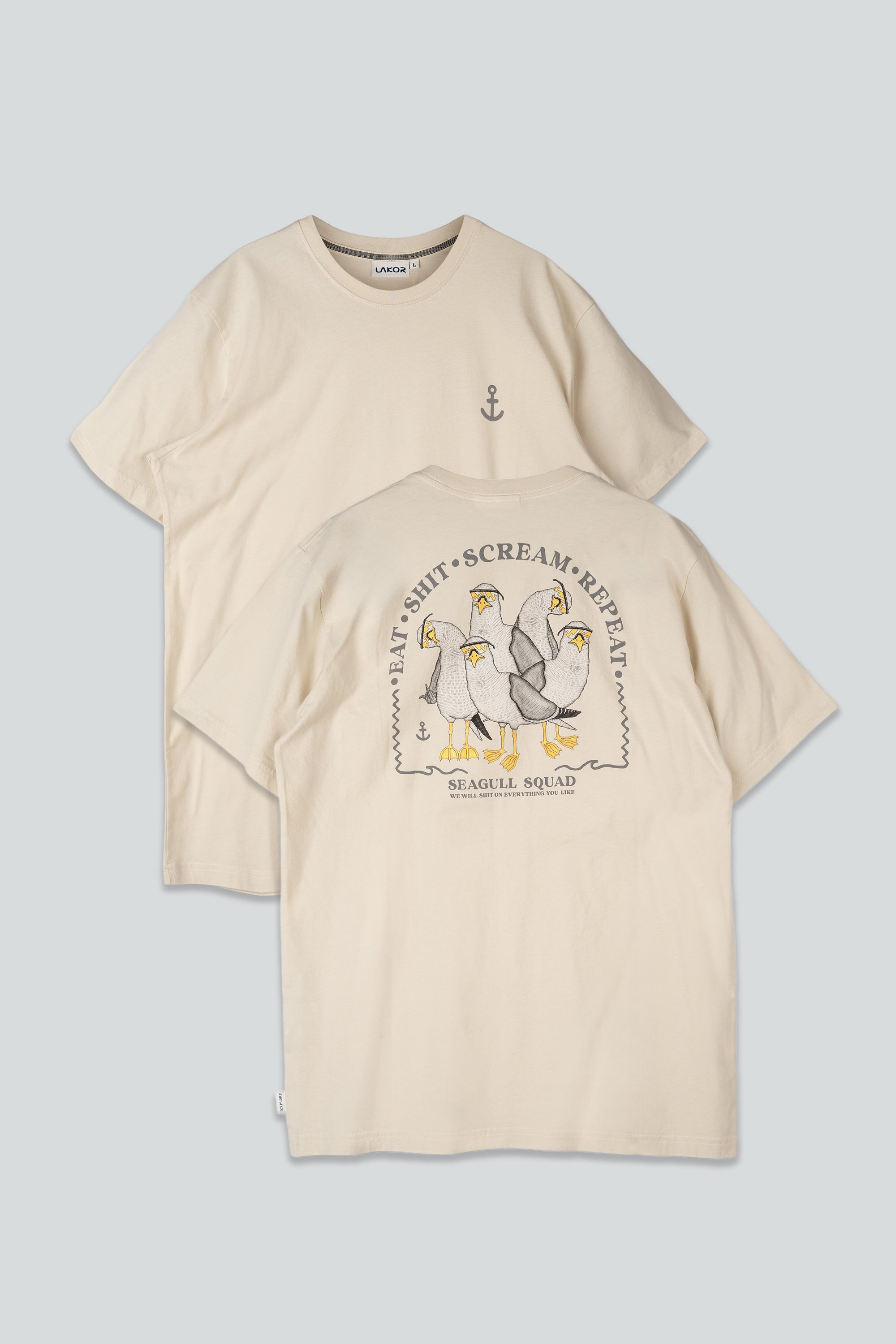 LAKOR Seagull Squad Back T-shirt T-Shirt Rainy Day