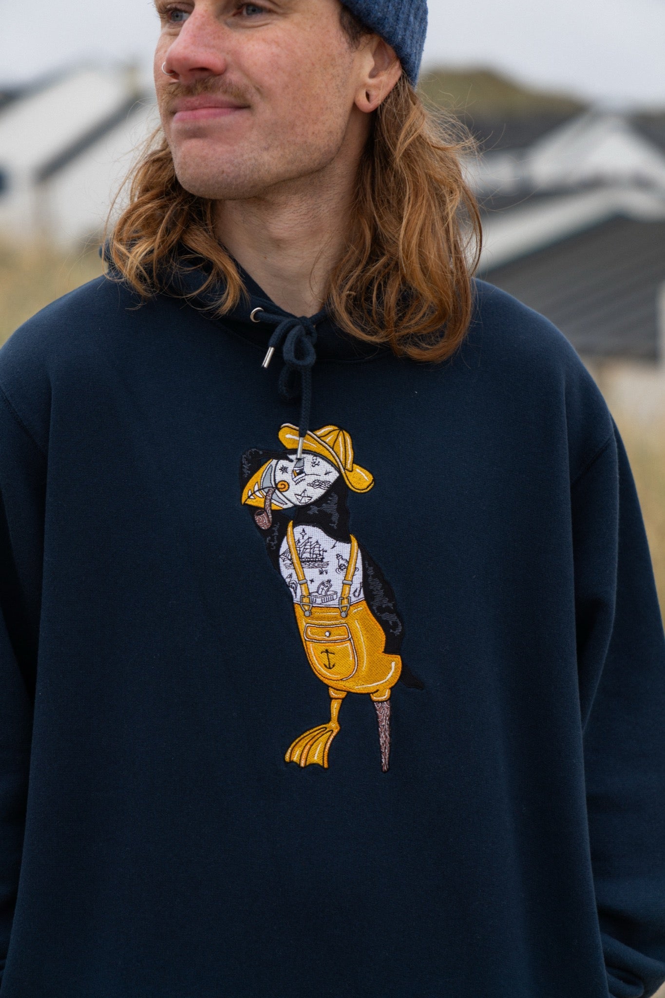 LAKOR Seaparrot Seaman Hoodie Sweatshirt Blueberry