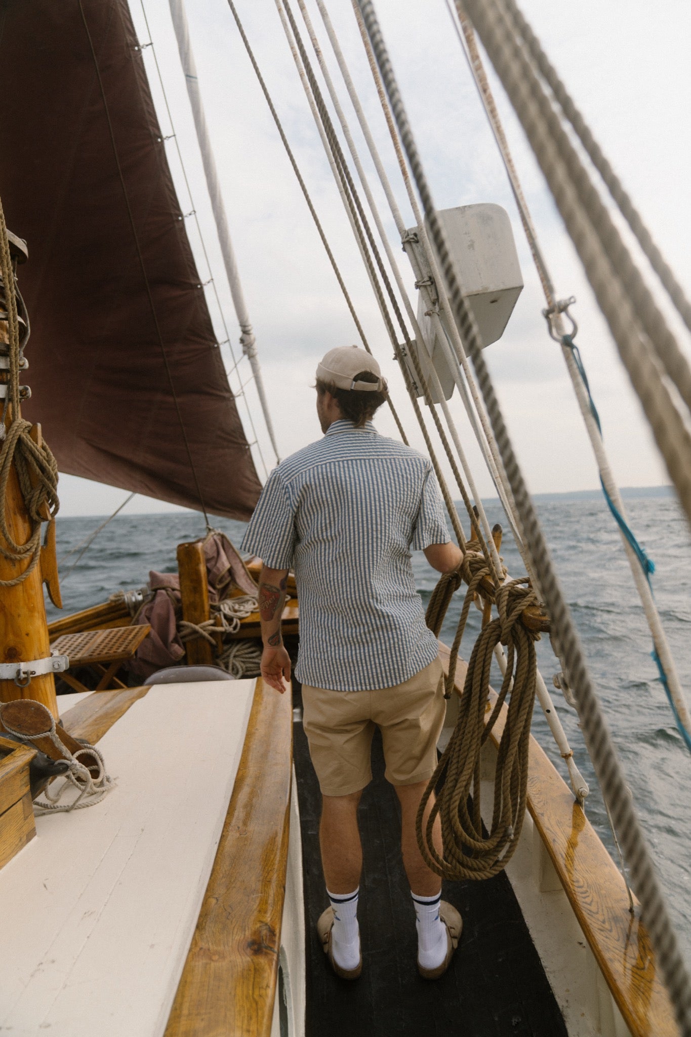 LAKOR Seer Sucker Short Sleeve Shirt Short Sleeve Shirt Bering Sea