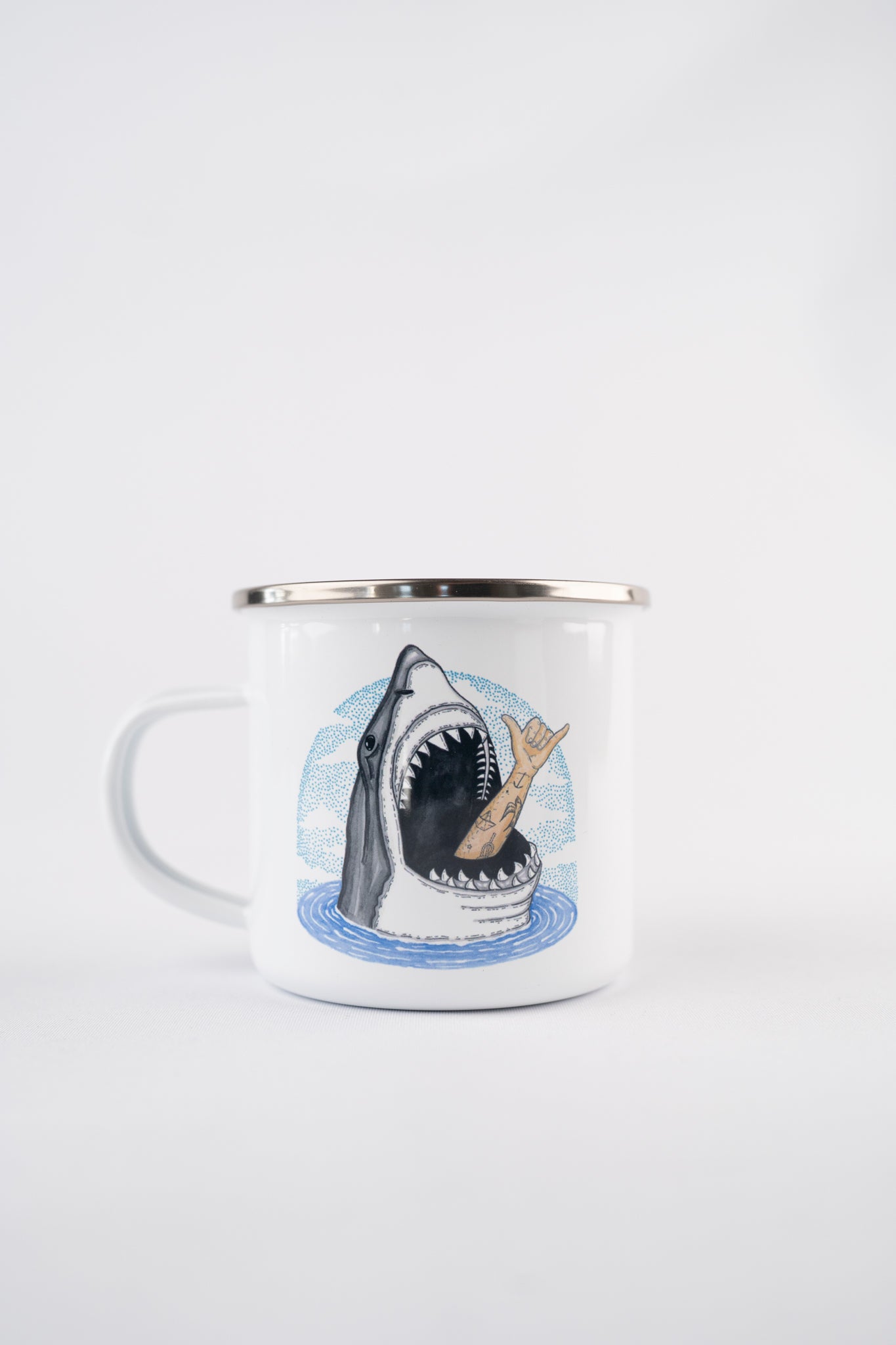 LAKOR Shark Shaka Enamel Mug Mug White