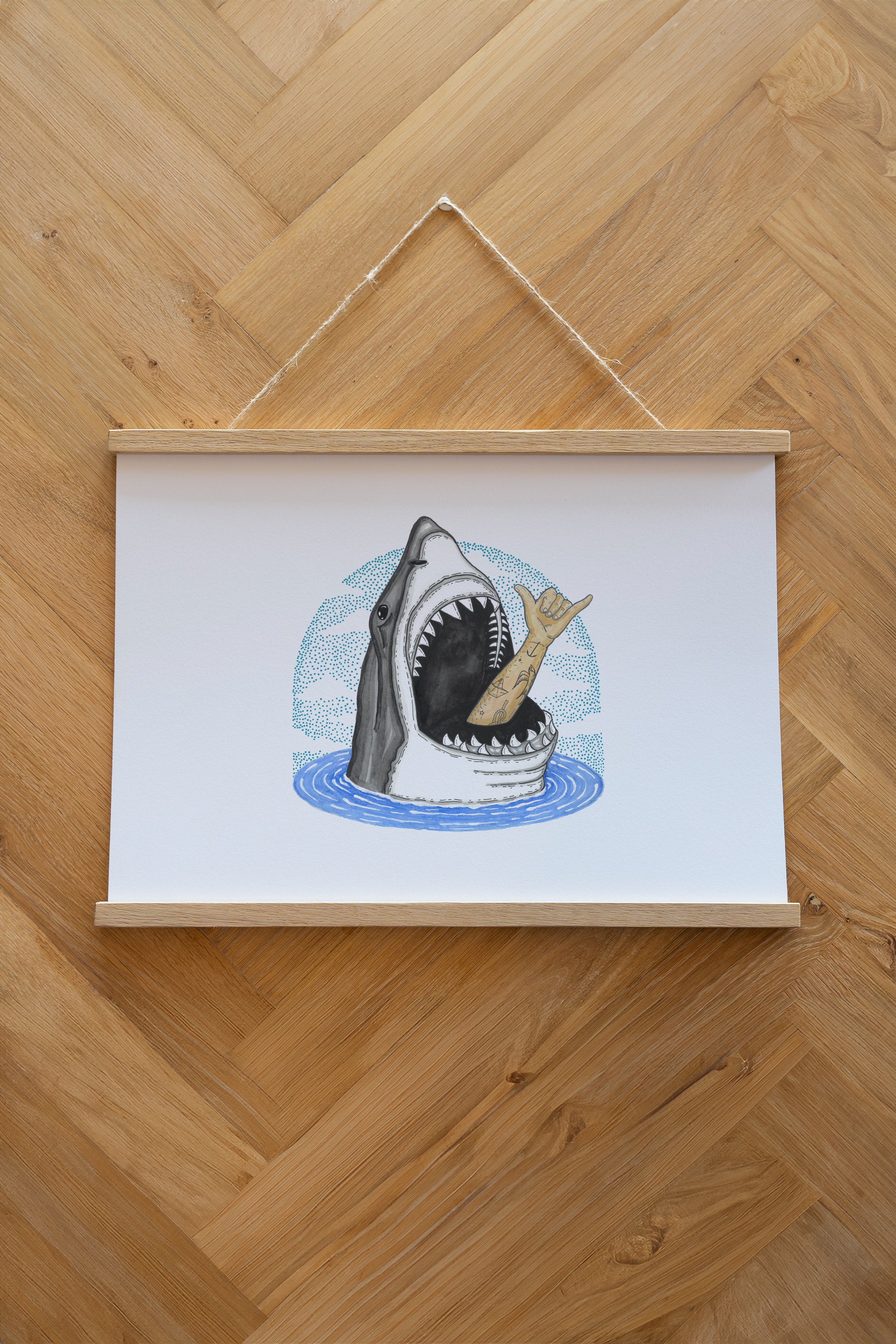 Shark Shaka Plakat - White