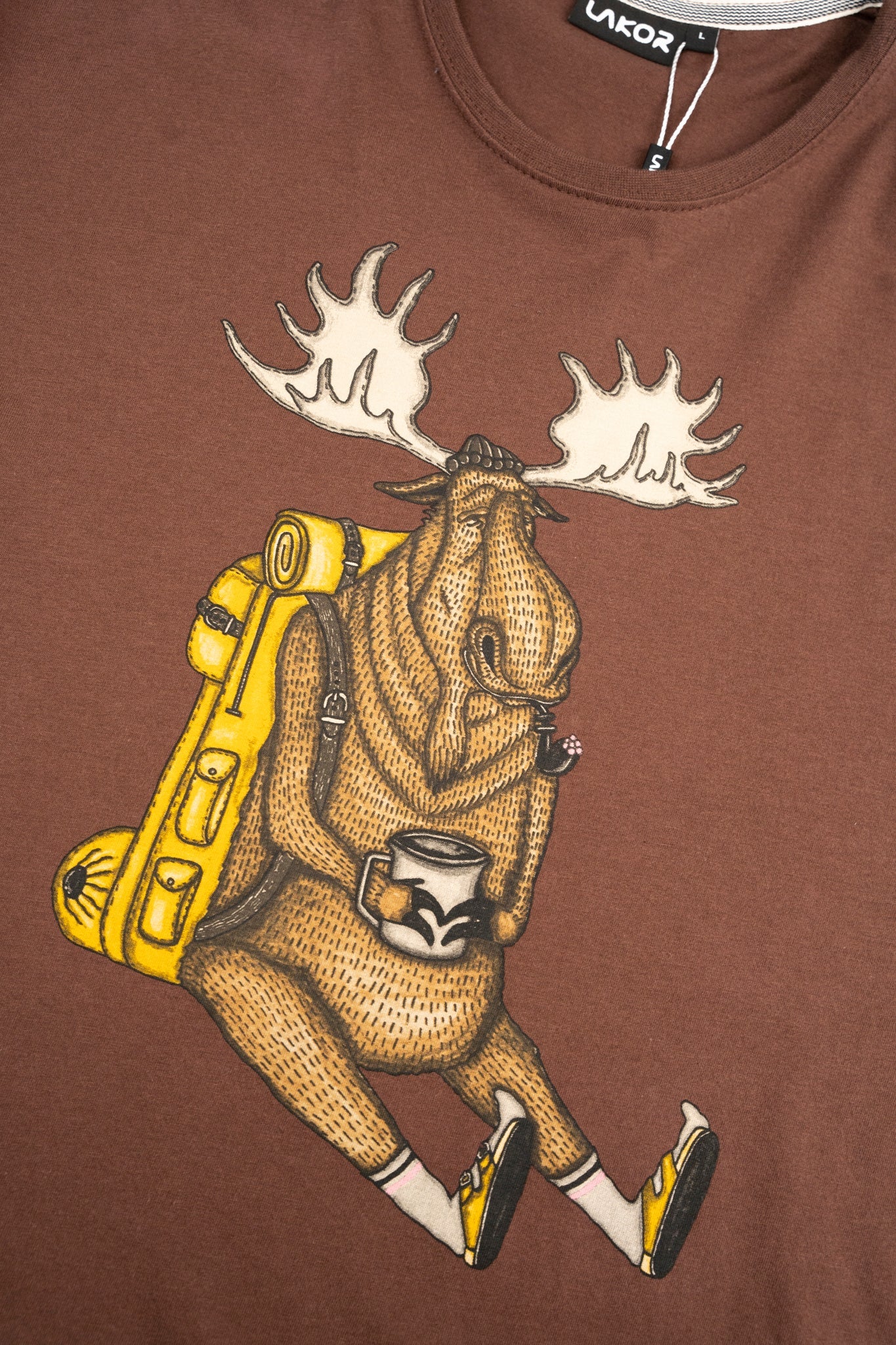 LAKOR Snooze Moose T-shirt T-Shirt Chicory Coffee