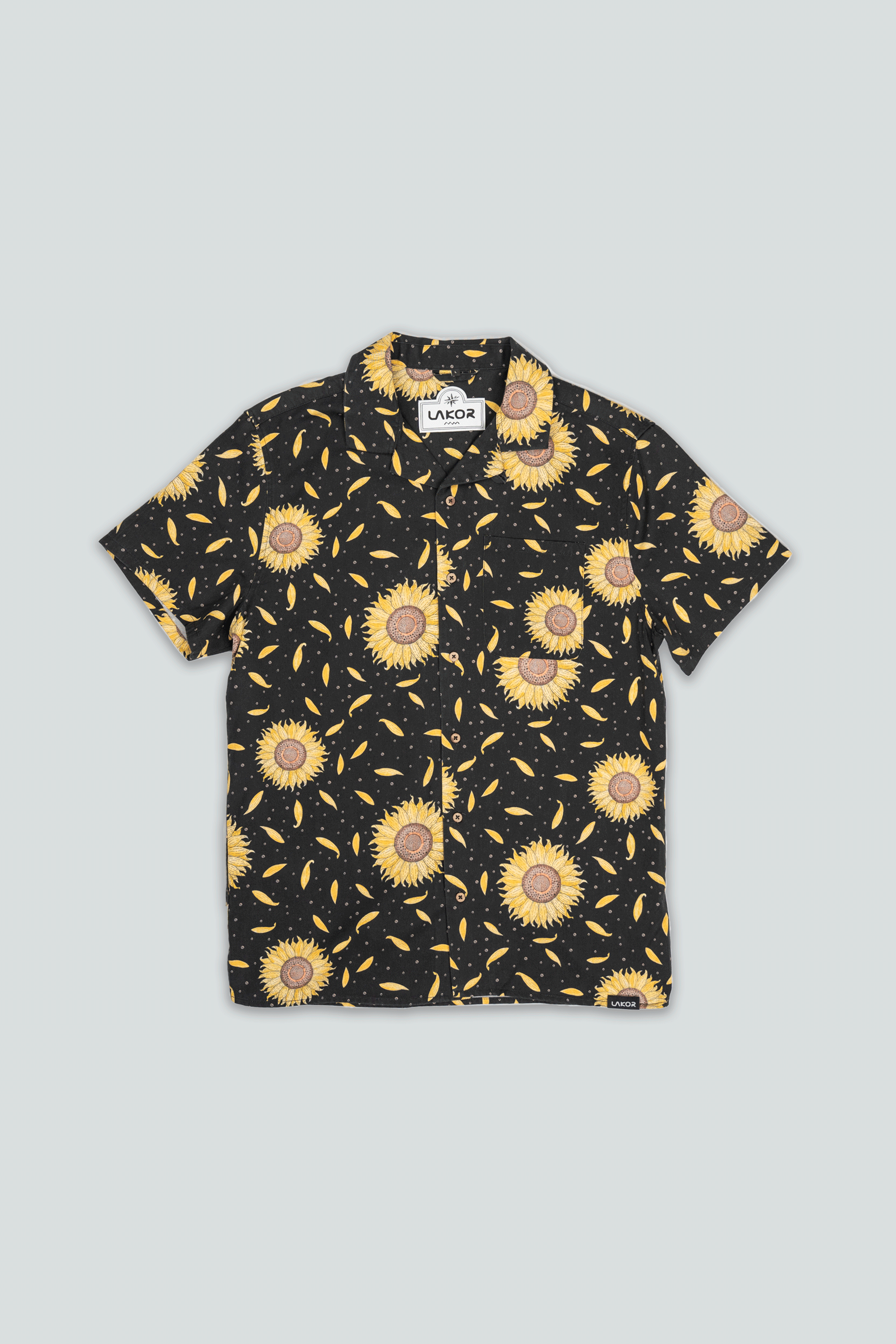 LAKOR Sunflower Short Sleeve Shirt Short Sleeve Shirt Moonless Night