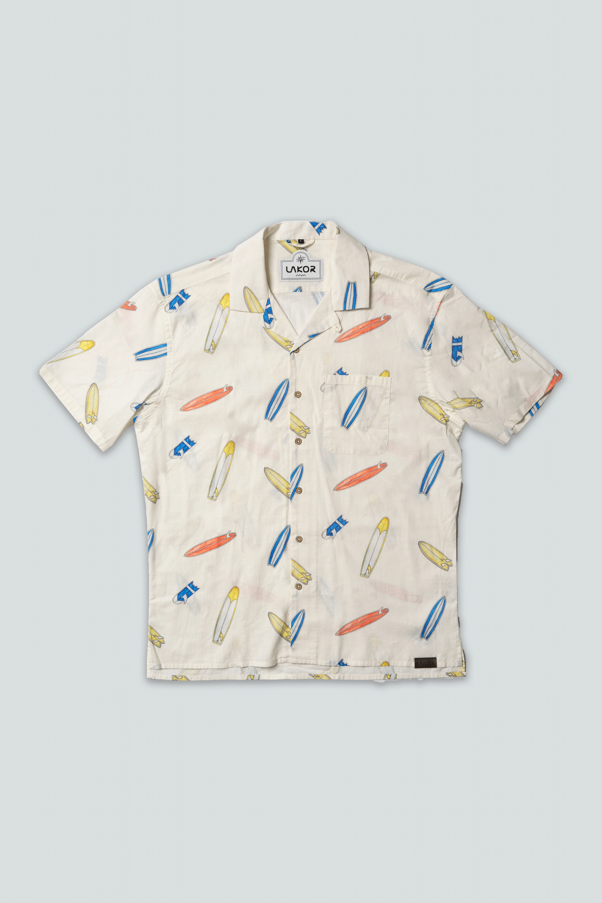 LAKOR Surfboard Shirt Short Sleeve Shirt Star White