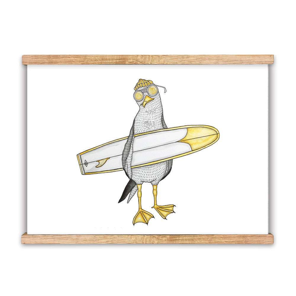 Surfing Seagull Plakat