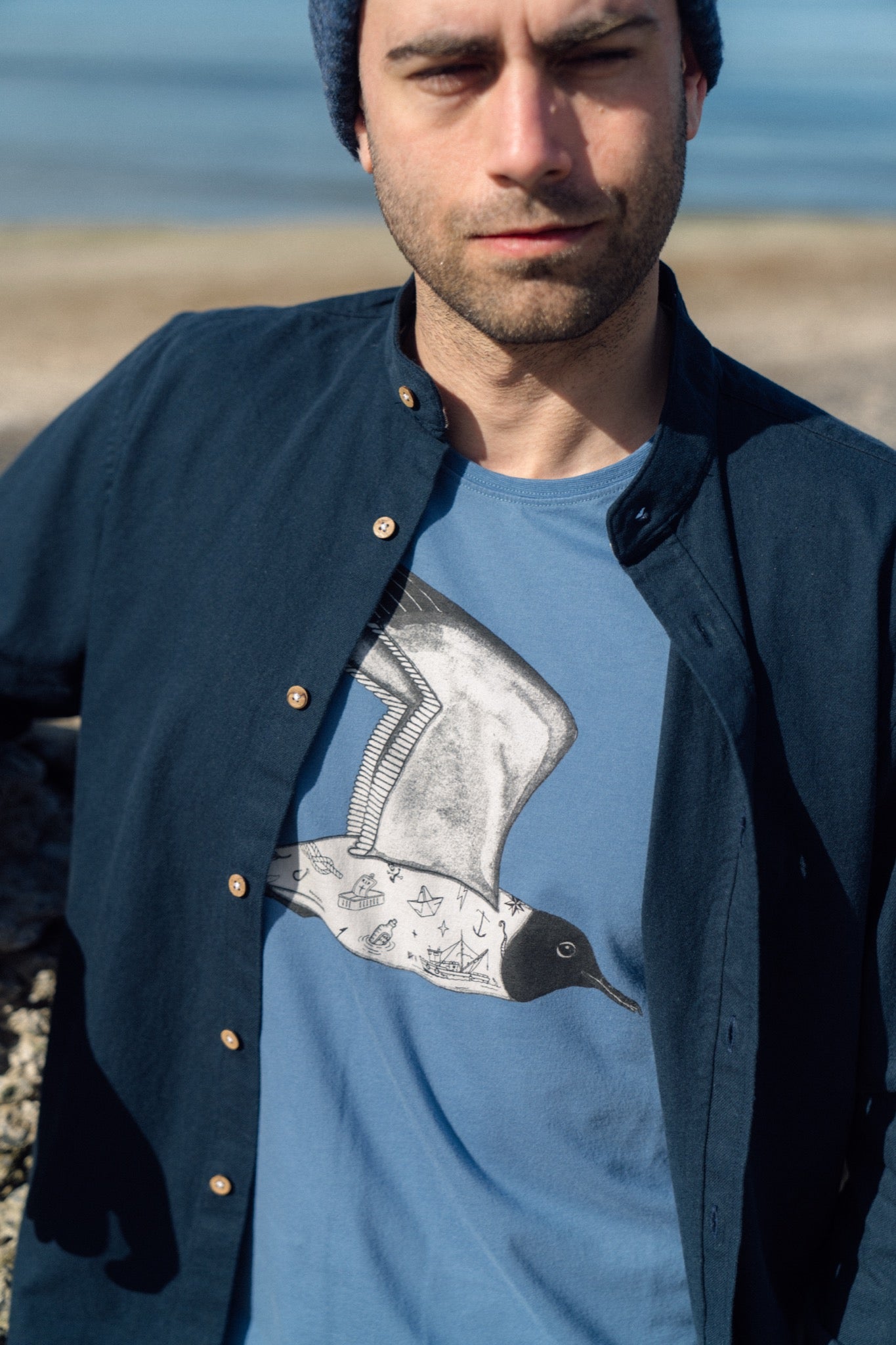 LAKOR Tattooed Seagull T-shirt T-Shirt Captains Blue