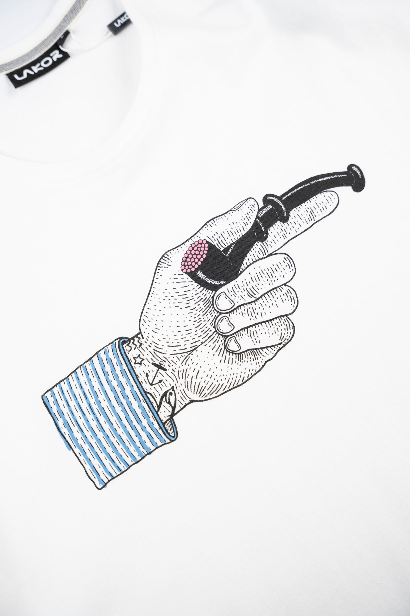 LAKOR The Pointing Pipe T-shirt T-Shirt Star White