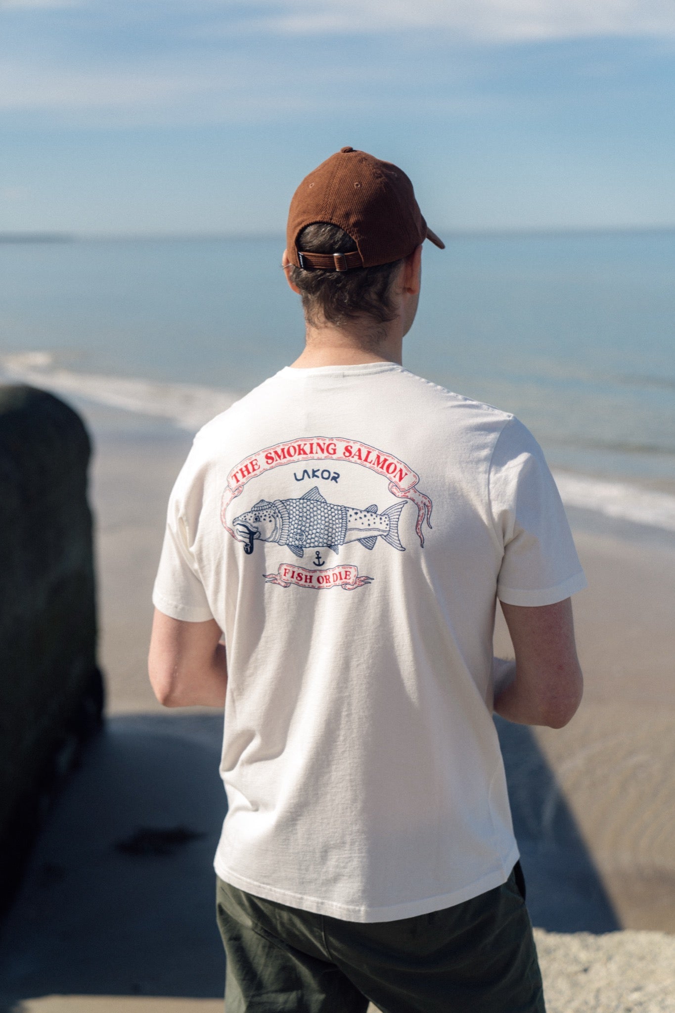 The Smoking Salmon Back T-shirt - Star White