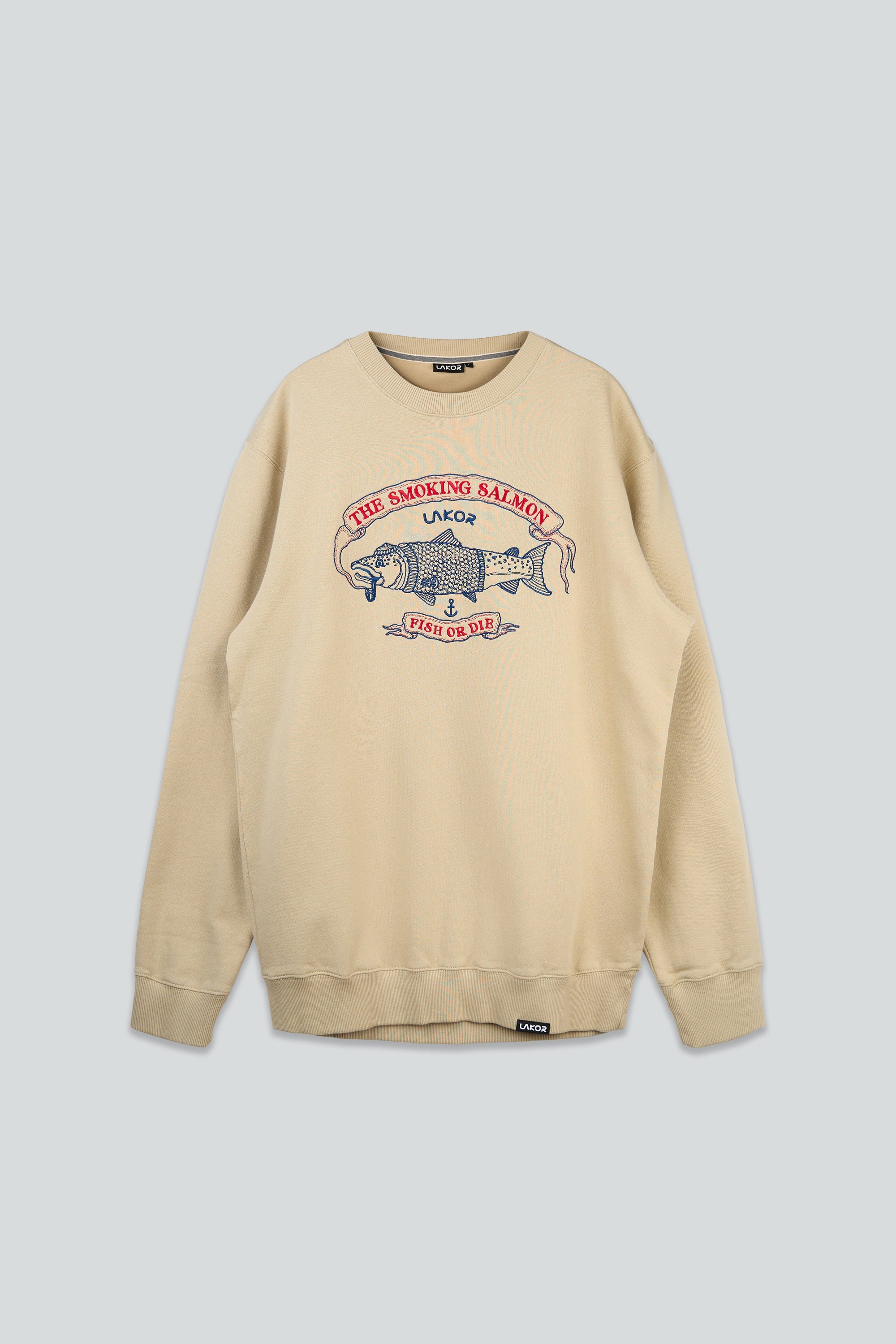 LAKOR The Smoking Salmon Crewneck Sweatshirt White Pepper