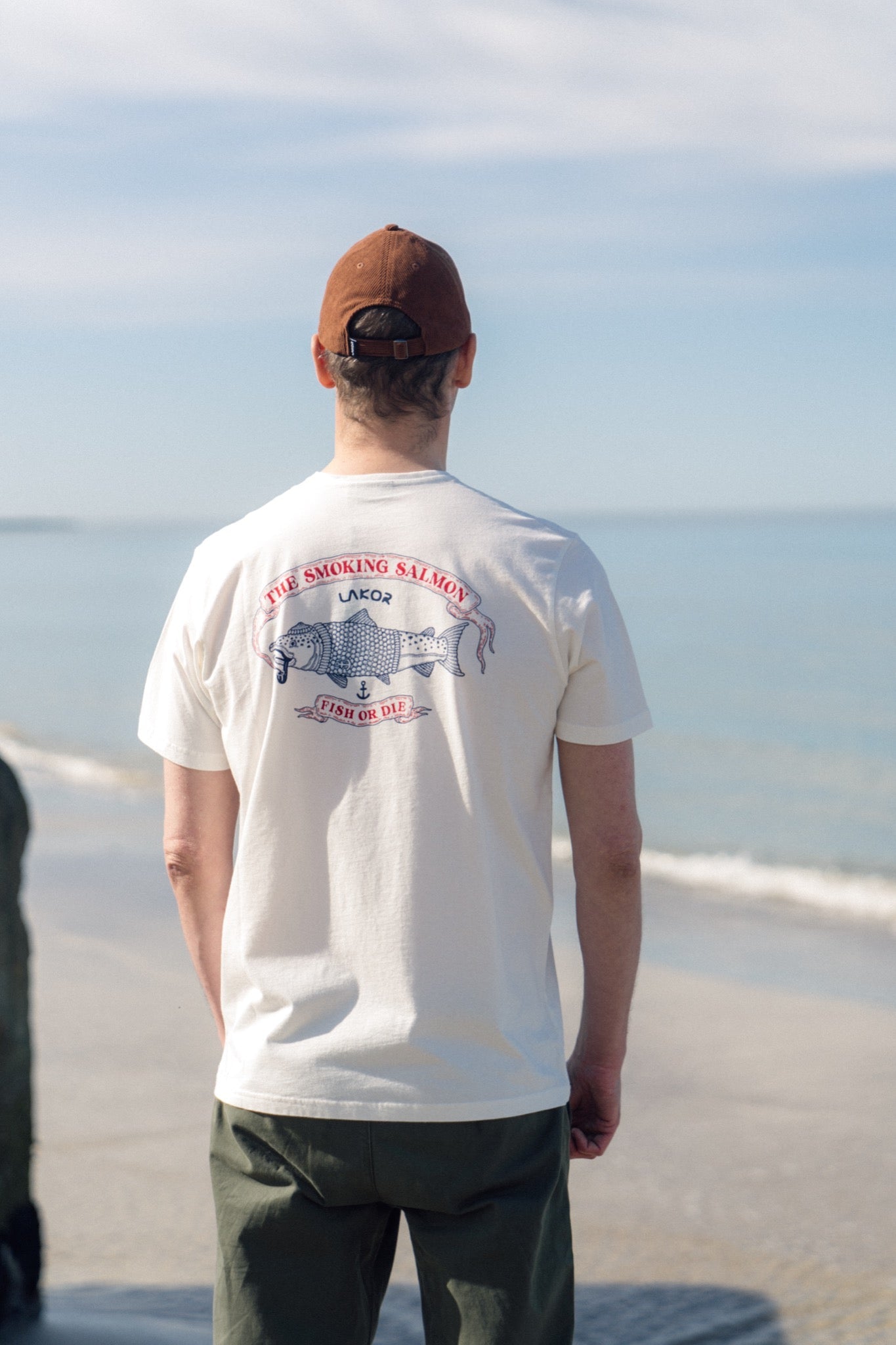 LAKOR The Smoking Salmon T-shirt T-Shirt Star White