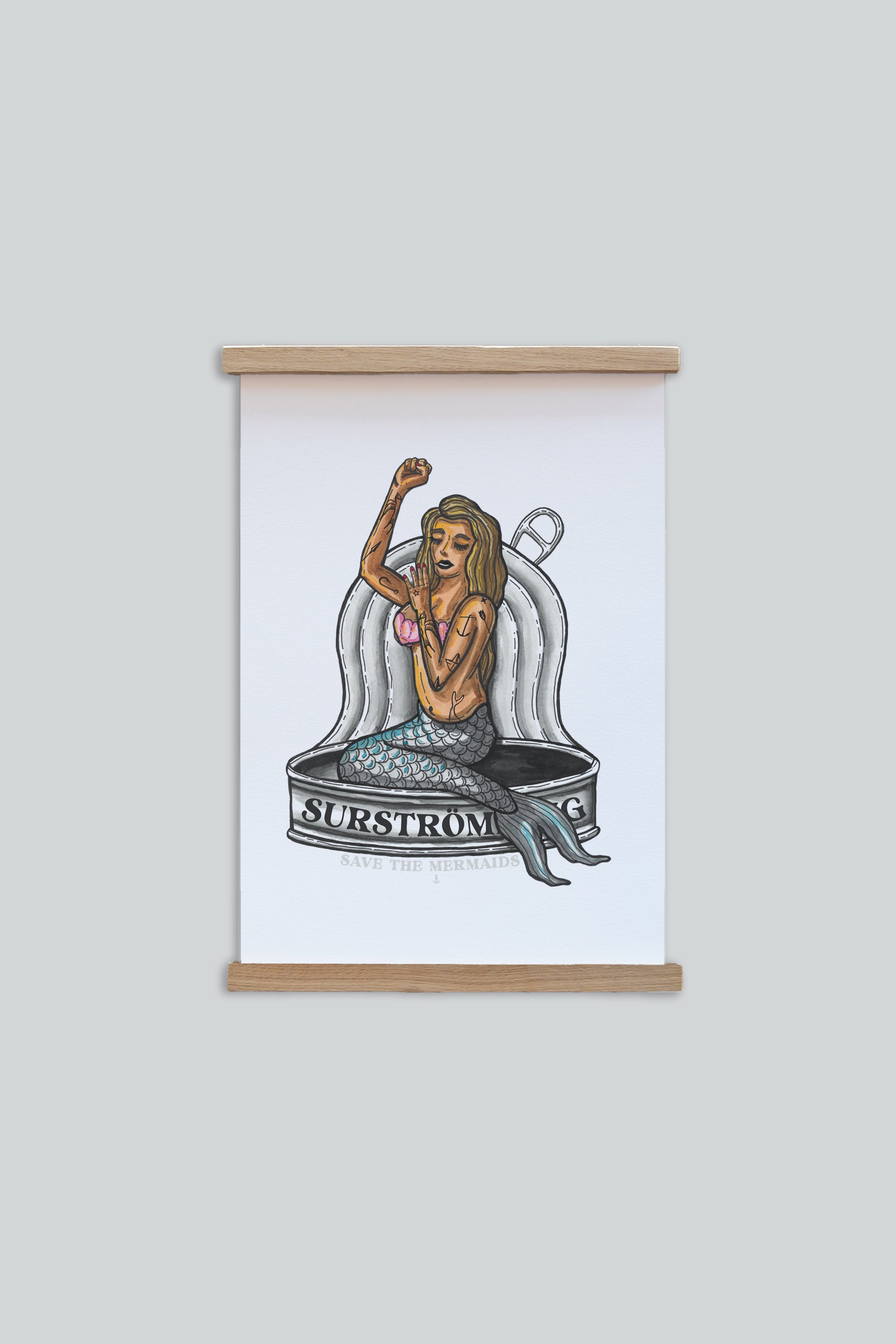 LAKOR Tinned Mermaid Poster Poster White