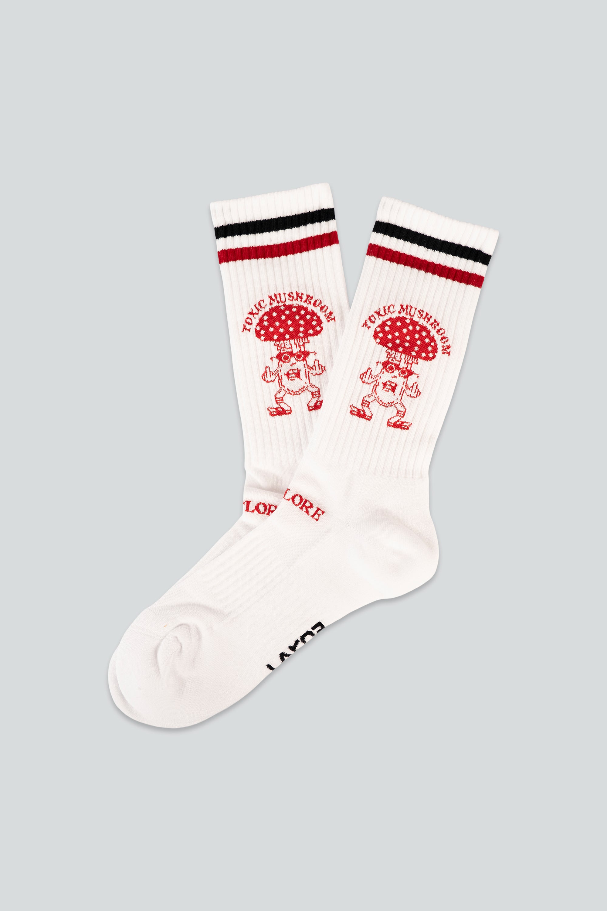 LAKOR Toxic Mushroom Socks Tennis Socks White
