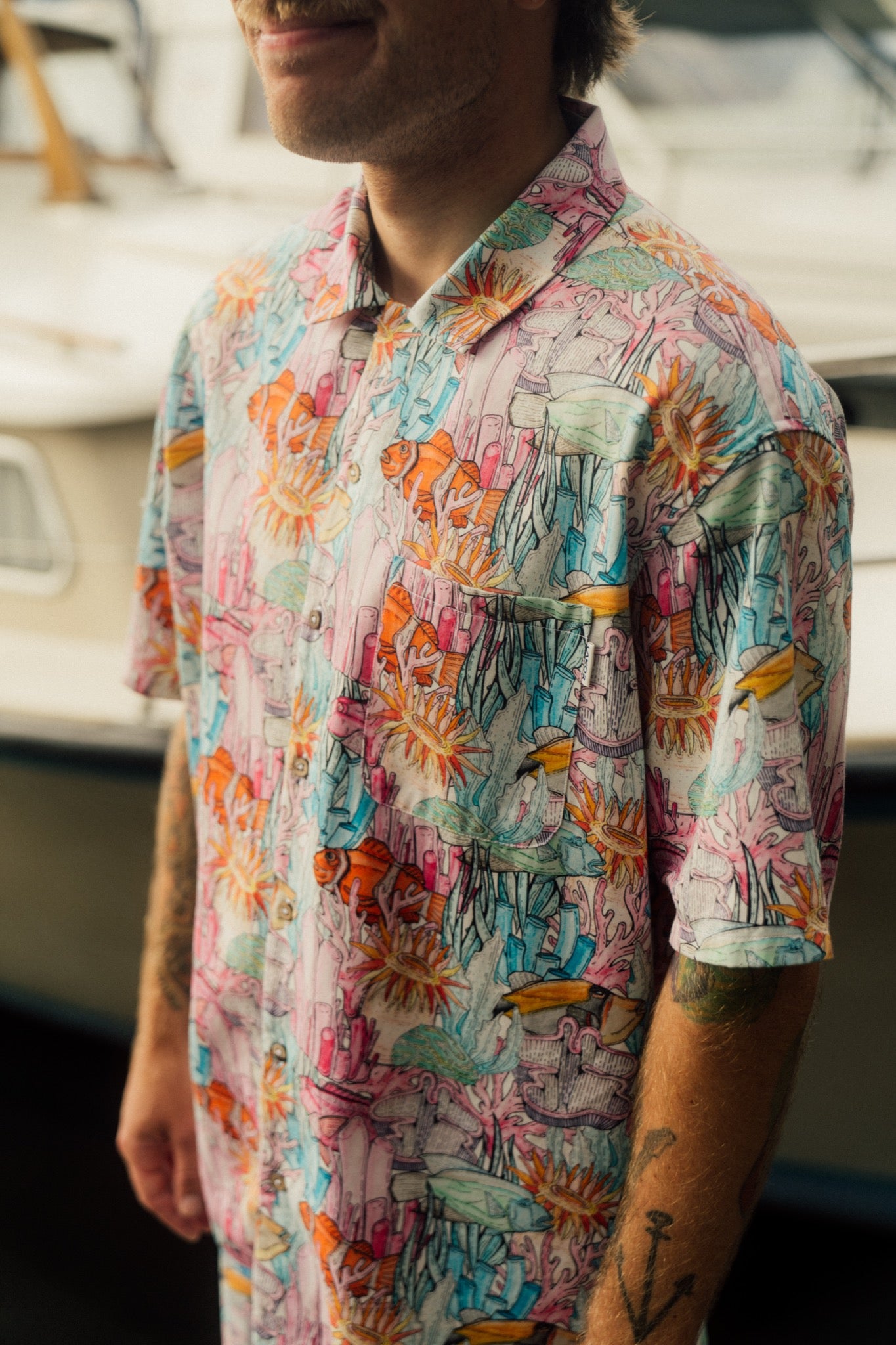 LAKOR Underwater Garden Short Sleeve Shirt Short Sleeve Shirt Multicolor