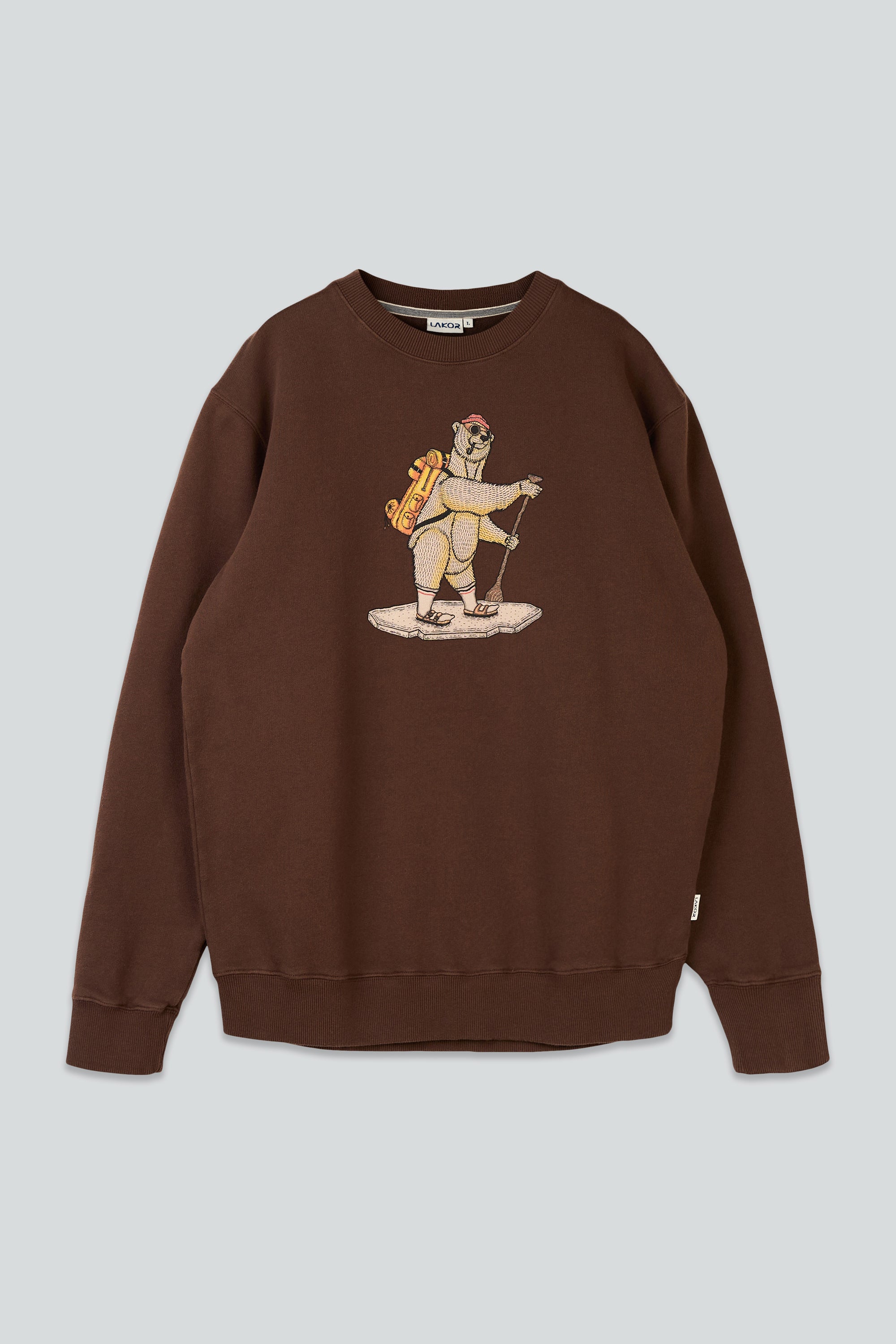 LAKOR WASSUP Crewneck Sweatshirt Chicory Coffee