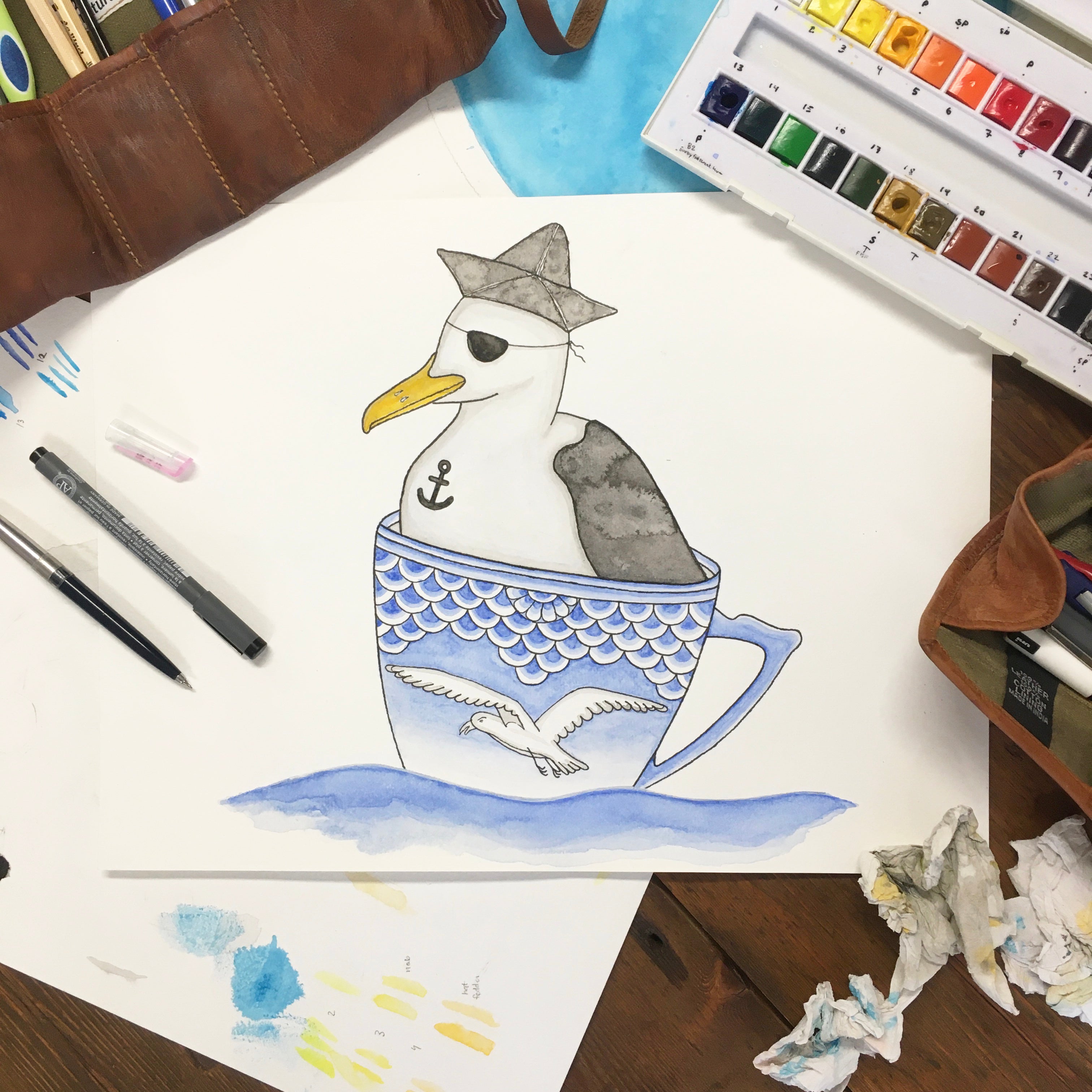 Sailing Seagull Plakat